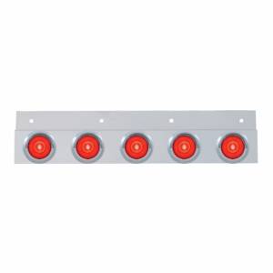 UNITED PACIFIC - 63796 - SOPORTE DE GUARDABARROS SUPERIOR DE ACERO INOXIDABLE CON 5X 6 LED GLOLIGHT DE 2" Y VISORES - LED ROJO/LENTE ROJA (CADA UNO)