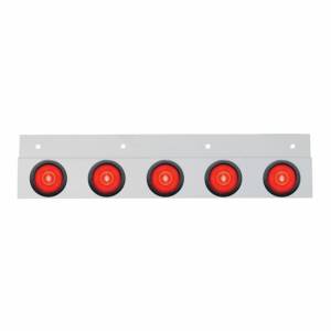 UNITED PACIFIC - 63797 - SOPORTE DE GUARDABARROS SUPERIOR DE ACERO INOXIDABLE CON 5X 6 LED GLOLIGHT DE 2" Y OJALES - LED ROJO/LENTE ROJA (CADA UNO)