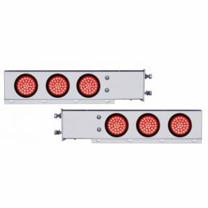 UNITED PACIFIC - 63800 - BARRA DE RESORTE SS CON PATRÓN DE PERNOS DE 3-3/4" CON LUCES 6X 36 LED DE 4" - LED ROJO Y LENTE (PAR)