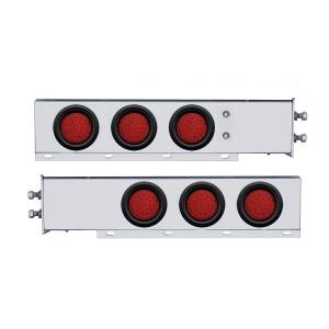 UNITED PACIFIC - 63804 - BARRA DE RESORTE SS CON PATRÓN DE PERNO DE 2" CON LUCES 6X 36 LED DE 4" - LED ROJO Y LENTE (PAR)