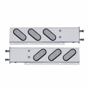 UNITED PACIFIC - 63807 - BARRA CON RESORTE DE ACERO INOXIDABLE CON PATRÓN DE PERNOS DE 3-3/4" CON LUCES LED OVALADAS DE 6" 19 - LED ROJO/LEENTE TRANSPARENTE (PAR)
