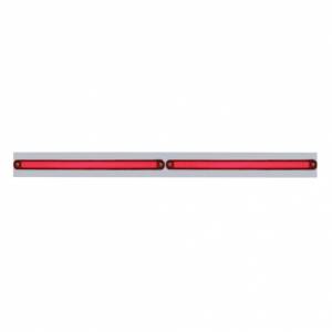 UNITED PACIFIC - 63808 - PLACA SUPERIOR CROMADA PARA GUARDABARROS CON DOS BARRAS GLOLIGHT DE 24 LED DE 12" - LED ROJO/LEENTE ROJA (CADA UNO)