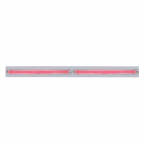 UNITED PACIFIC - 63809 - PLACA SUPERIOR CROMADA PARA GUARDABARROS CON DOS BARRAS GLOLIGHT DE 24 LED DE 12" - LED ROJO/LEENTE TRANSPARENTE (CADA UNO)