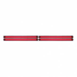 UNITED PACIFIC - 63810 - PLACA SUPERIOR CROMADA PARA GUARDABARROS CON CUATRO BARRAS GLOLIGHT DE 24 LED DE 12" - LED ROJO/LENTE ROJA (CADA UNO)