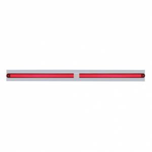 UNITED PACIFIC - 63812 - PLACA SUPERIOR CROMADA PARA GUARDABARROS CON DOS BARRAS GLOLIGHT DE 24 LED DE 12" - LED ROJO/LEENTE ROJA (CADA UNO)