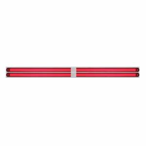 UNITED PACIFIC - 63814 - PLACA SUPERIOR CROMADA PARA GUARDABARROS CON CUATRO BARRAS GLOLIGHT DE 24 LED DE 12" - LED ROJO/LENTE ROJA (CADA UNO)