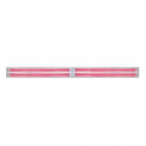 UNITED PACIFIC - 63815 - PLACA SUPERIOR CROMADA PARA GUARDABARROS CON CUATRO BARRAS GLOLIGHT DE 24 LED DE 12" - LED ROJO/LENTE TRANSPARENTE (CADA UNO)