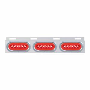 UNITED PACIFIC - 63816 - SOPORTE DE GUARDABARROS SUPERIOR DE ACERO INOXIDABLE CON 3X 22 LED 6" GLOLIGHT OVALADO Y VISORES - LED ROJO/LENTE ROJA (CADA UNO)