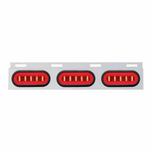 UNITED PACIFIC - UNITED PACIFIC - 63819 - SOPORTE DE GUARDABARROS SUPERIOR DE ACERO INOXIDABLE CON 3X 22 LED 6" GLOLIGHT Y OJAL OVALADOS - LED ROJO/LENTE TRANSPARENTE (CADA UNO) - Image 2