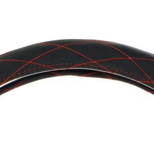 UNITED PACIFIC - UNITED PACIFIC - 70120 - FUNDA PARA VOLANTE DE PIEL 18" CON COSTURAS DE CRISTAL - COSTURAS ROJAS - Image 3
