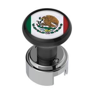 UNITED PACIFIC - 70343 - POMO DE CAMBIO DE CAMBIO A ROSCA CON ADAPTADOR DE VELOCIDAD 13/15/18 Y PEGATINA BANDERA DE MÉXICO - NEGRO
