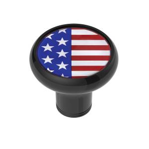 UNITED PACIFIC - 70344 - PERILLA DE CAMBIO DE ENGRANAJES CON ROSCA DE 1/2"-13 CON PEGATINA CON LA BANDERA DE EE. UU. - NEGRO
