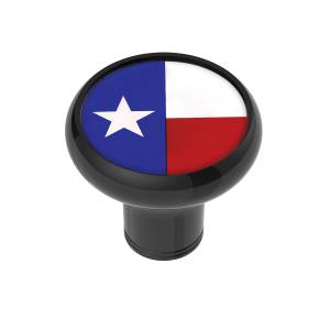 UNITED PACIFIC - 70345 - POMO DE CAMBIO DE ENGRANAJES CON ROSCA DE 1/2"-13 CON PEGATINA CON LA BANDERA DE TEXAS - NEGRO