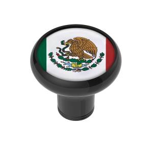 UNITED PACIFIC - 70346 - POMO DE CAMBIO DE CAMBIOS DE ROSCA 1/2"-13 CON PEGATINA BANDERA DE MÉXICO - NEGRO