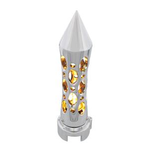 UNITED PACIFIC - 70712 - PERILLA DE CAMBIO DE ENGRANAJES ESTILO DAYTONA CON LED ADAPTADOR DE VELOCIDAD 13/15/18 - LED CROMADO/ÁMBAR