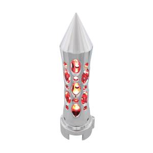 UNITED PACIFIC - 70713 - POMO DE CAMBIO DE ENGRANAJES ESTILO DAYTONA CON LED ADAPTADOR DE VELOCIDAD 13/15/18 - LED CROMADO/ROJO