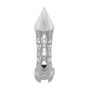 UNITED PACIFIC - 70715 - POMO DE CAMBIO DE ENGRANAJES ESTILO DAYTONA CON LED ADAPTADOR DE VELOCIDAD 13/15/18 - LED CROMADO/BLANCO