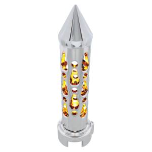 UNITED PACIFIC - 70720 - PERILLA DE CAMBIO DE ENGRANAJES ESTILO BROOKLYN CON LED ADAPTADOR DE VELOCIDAD 13/15/18 - LED CROMADO/ÁMBAR
