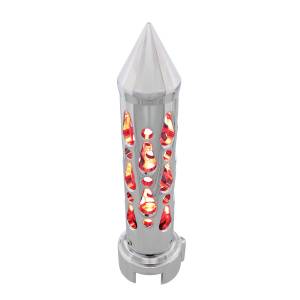 UNITED PACIFIC - 70721 - POMO DE CAMBIO DE ENGRANAJES ESTILO BROOKLYN CON LED ADAPTADOR DE 13/15/18 VELOCIDADES - CROMADO/LED ROJO