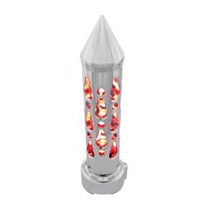 UNITED PACIFIC - 70737 - PERILLA DE CAMBIO DE ENGRANAJES ESTILO BROOKLYN CON LED ADAPTADOR DE 9/10 VELOCIDADES - LED CROMADO/ROJO