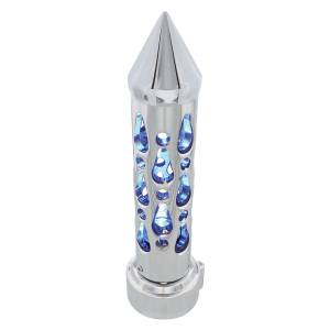UNITED PACIFIC - 70738 - POMO DE CAMBIO DE ENGRANAJES ESTILO BROOKLYN CON LED ADAPTADOR DE 9/10 VELOCIDADES - LED CROMADO/AZUL