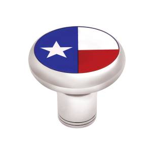 UNITED PACIFIC - 70796 - PERILLA DE CAMBIO DE ENGRANAJES CON ROSCA DE 1/2"-13 CON PEGATINA CON LA BANDERA DE TEXAS - CROMADA