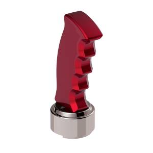 UNITED PACIFIC - 70833 - POMO DE CAMBIO DE MARCHAS CON PUÑO DE PISTOLA A ROSCA Y ADAPTADOR CROMADO DE 9/10 VELOCIDADES - ROJO CANDY