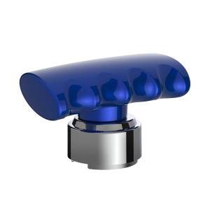 UNITED PACIFIC - 70838 - POMO DE CAMBIO DE MARCHAS EN FORMA DE T CON ADAPTADOR CROMADO DE 9/10 VELOCIDADES - AZUL ÍNDIGO
