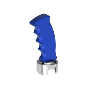 UNITED PACIFIC - 70841 - POMO DE CAMBIO DE PISTOLA A ROSCA CON ADAPTADOR DE VELOCIDADES CROMADO 13/15/18 - AZUL ÍNDIGO