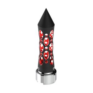 UNITED PACIFIC - 70911 - POMO DE CAMBIO DE ENGRANAJES CON PICO ESTILO DAYTONA CON ADAPTADOR LED DE 9/10 VELOCIDADES - LED NEGRO/ROJO