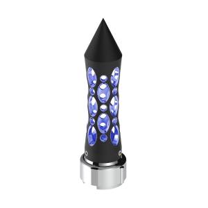 UNITED PACIFIC - 70912 - POMO DE CAMBIO DE ENGRANAJES CON PICO ESTILO DAYTONA CON ADAPTADOR LED DE 9/10 VELOCIDADES - LED NEGRO/AZUL