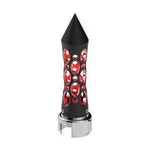 UNITED PACIFIC - 70915 - PERILLA DE CAMBIO DE ENGRANAJES CON PICO ESTILO DAYTONA CON LED ADAPTADOR DE VELOCIDAD 13/15/18 - LED NEGRO/ROJO