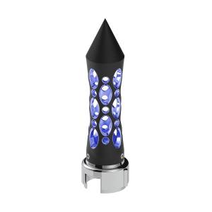 UNITED PACIFIC - 70916 - PERILLA DE CAMBIO DE ENGRANAJES CON PICO ESTILO DAYTONA CON LED ADAPTADOR DE VELOCIDAD 13/15/18 - LED NEGRO/AZUL