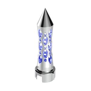 UNITED PACIFIC - 70920 - PERILLA UNITED PACIFIC PALANCA DE VELOCIDADES ESTILO DAYTONA CON ADAPTADOR 13/15/18 LED AZUL CROMADA