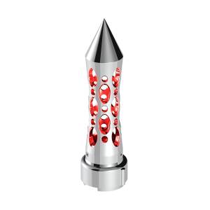 UNITED PACIFIC - 70923 - PERILLA DE CAMBIO DE ENGRANAJES CON PICO ESTILO DAYTONA CON ADAPTADOR LED DE 9/10 VELOCIDADES - LED CROMADO/ROJO