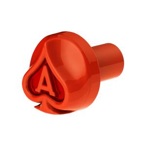 UNITED PACIFIC - 71037 - PERILLA DE LA VÁLVULA DE AIRE ACE OF SPADES - NARANJA CADMIO CON INSERCIÓN ROJA BRILLANTE