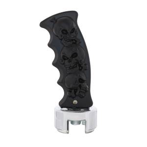 UNITED PACIFIC - UNITED PACIFIC - 70668 - POMO DE CAMBIO DE MARCHAS CON MANGO DE PISTOLA SKULLS CON ADAPTADOR DE VELOCIDAD 13/15/18 - NEGRO - Image 4