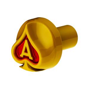 UNITED PACIFIC - 71043 - PERILLA DE LA VÁLVULA DE AIRE ACE OF SPADES - AMARILLO ELÉCTRICO CON INSERCIÓN ROJA BRILLANTE