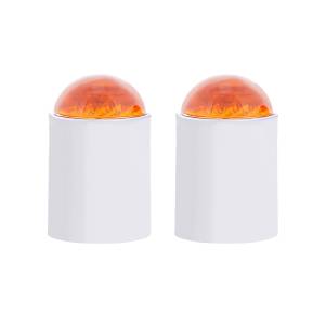 UNITED PACIFIC - 86071 - GUÍA SUPERIOR PARA PARACHOQUES DE LENTE DOMO CON BASE CROMADA - ÁMBAR (PAQUETE DE 2)