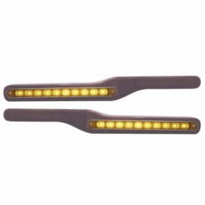 UNITED PACIFIC - UNITED PACIFIC - 87992 - REPOSABRAZOS DE MADERA CON LUZ LED PARA PETERBILT- LED ÁMBAR/LENTE ÁMBAR (PAR) - Image 1