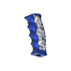 UNITED PACIFIC - UNITED PACIFIC - 70814B - POMO DE CAMBIO DE ENGRANAJES CON MANGO DE PISTOLA CON CALAVERAS ROSCADAS - AZUL ÍNDIGO CON CALAVERAS CROMADAS - Image 6