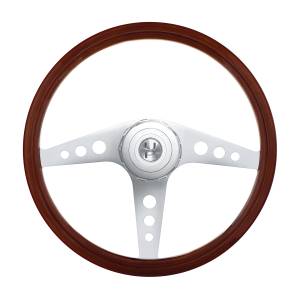 UNITED PACIFIC - 88140 - VOLANTE GT CROMADO DE 18" CON BUJE Y KIT DE BOTONES DE BOCINA PARA PETERBILT (1998-2005) Y KENWORTH (2001-2002)