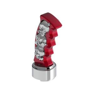 UNITED PACIFIC - UNITED PACIFIC - 70845 - POMO DE CAMBIO DE MARCHAS CON MANGO DE PISTOLA THREAD-ON SKULLS CON ADAPTADOR DE VELOCIDAD 13/15/18 - ROJO CANDY/CROMO - Image 8
