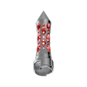 UNITED PACIFIC - UNITED PACIFIC - 70919 - PERILLA DE CAMBIO DE ENGRANAJES CON PICO ESTILO DAYTONA CON LED ADAPTADOR DE VELOCIDAD 13/15/18 - LED CROMADO/ROJO - Image 6