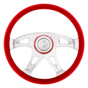UNITED PACIFIC - 88316 - VOLANTE BOSS DE 18" CON BISEL DE BOCINA A JUEGO DE COLOR - ROJO ÍNDIGO
