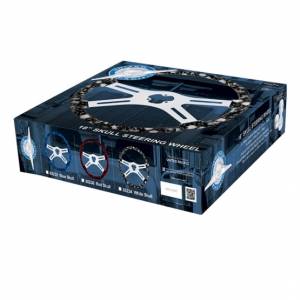 UNITED PACIFIC - UNITED PACIFIC - 88234 - VOLANTE 18" SKULL SOLO CON ACABADO HYDRO-DIP MADERA - BLANCO/GRIS - Image 6