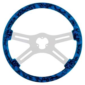 UNITED PACIFIC - UNITED PACIFIC - 88235 - VOLANTE 18" SKULL SÓLO CON ACABADO HYDRO-DIP MADERA - AZUL - Image 2