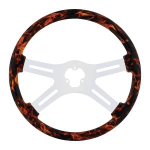 UNITED PACIFIC - UNITED PACIFIC - 88248 - VOLANTE 18" FLAME ACABADO HYDRO-DIP MADERA - 4 RADIOS - Image 2