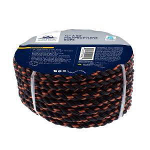 UNITED PACIFIC - UNITED PACIFIC - 92041 - CUERDA DE POLIPROPILENO NEGRO Y NARANJA TRENZADA DE 3 HILOS DE 3/8" X 50' - Image 2