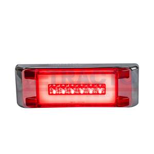 ATM - 1056R - PLAFON ATM 27 LEDS ROJO RECTANGULAR 6 1/4" X 2" HALO BISEL PLASTICO CROMADO 12-24V